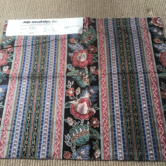 Wyngard Decorative Fabric. Floral and Stripes. - Picture 2 of 9